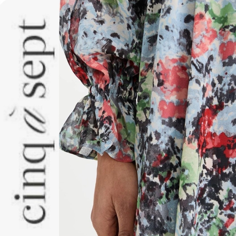 NWOT Cinq a Cept Leigh Floral Maxi Dress 8 - Picture 3 of 16
